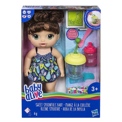 Baby Alive E0587 Sweet Spoonfuls Baby Doll Girl Brunette - Maqio