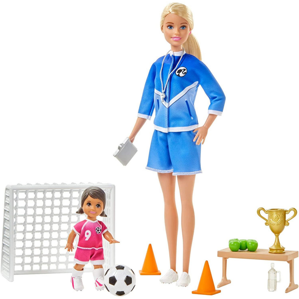 Barbie Careers Football Soccer Coach Doll GLM47 - Maqio