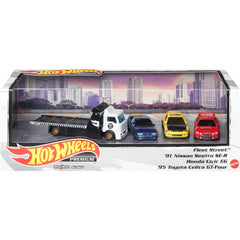 Hot Wheels Premium 3 Japanese 1:64 Die-Cast Cars & 1 Team Transport Vehicle