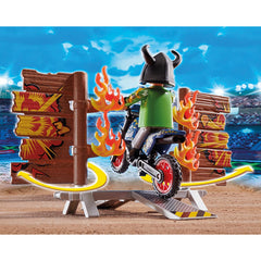 Playmobil Stunt Show Motocross with Fiery Wall
