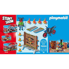 Playmobil Stunt Show Motocross with Fiery Wall