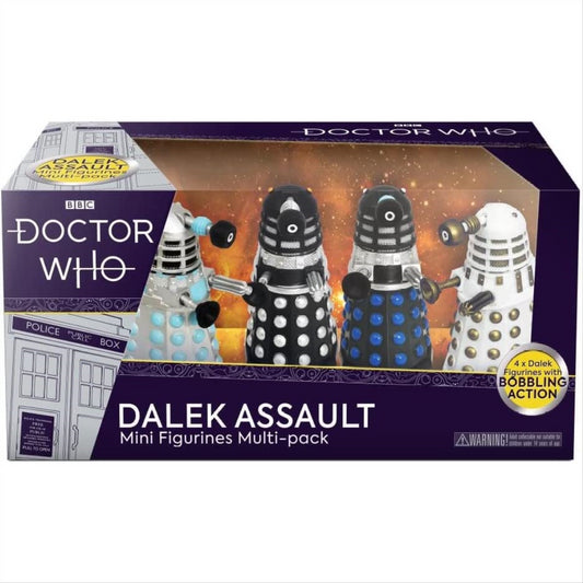 Doctor Who Dalek Invasion Mini Figurines 4 Pack with Bobbling Action
