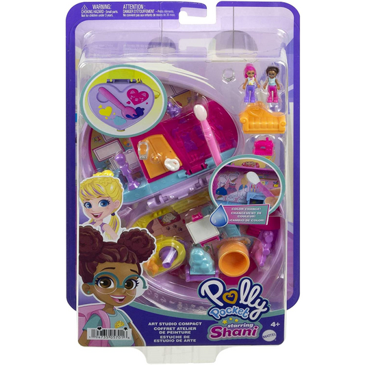 Polly Pocket Starring Shani Art Studio Compact Micro Shani & Friend Dolls