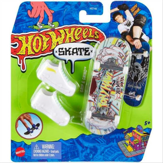 Hot Wheels Skate Tony Hawk Fingerboard & Removable Skate Shoes  Multipack, 4 Fully Assembled Boards, 2 Pairs of Skate Shoes, 1 Exclusive  Set (Styles May Vary) : Toys & Games