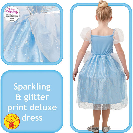 Rubie's Disney Princess Cinderella Sparkle Costume -  Medium (Age 116cm 5-6 Years)