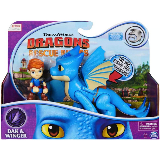 Dragons DreamWorks Dak & Winger Rescue Riders Figure & Dragon