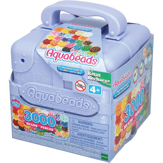 Aquabeads Mega Bead Trunk with 3000 Multicoloured Beads in 30 Colours
