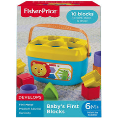 Fisher-Price  Baby's 1st Blocks 10 Set for Stacking & Sorting for Infants