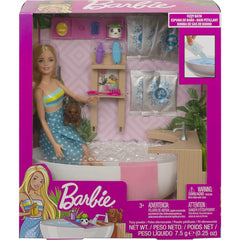 Barbie Fizzy Bath Doll & Playset Blonde with Tub Fizzy Powder & Puppy
