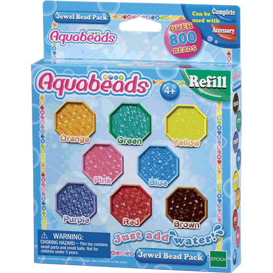 Aquabeads Jewel Bead Pack with 800 Multicoloured Beads in 8 Colours