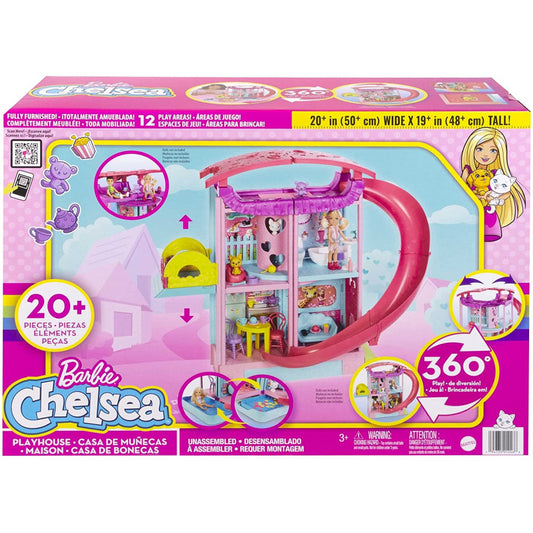 Barbie Doll House Chelsea Playhouse with 2 Pets Furniture and Accessories