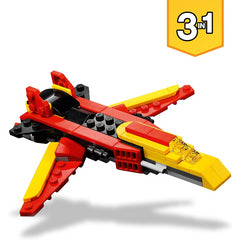 LEGO Creator 3in1 Super Robot Toy Dragon To Jet Plane Construction Set 31124