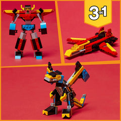 LEGO Creator 3in1 Super Robot Toy Dragon To Jet Plane Construction Set 31124