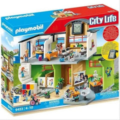 Playmobil City Life Furnished School Building with Digital Clock 9453