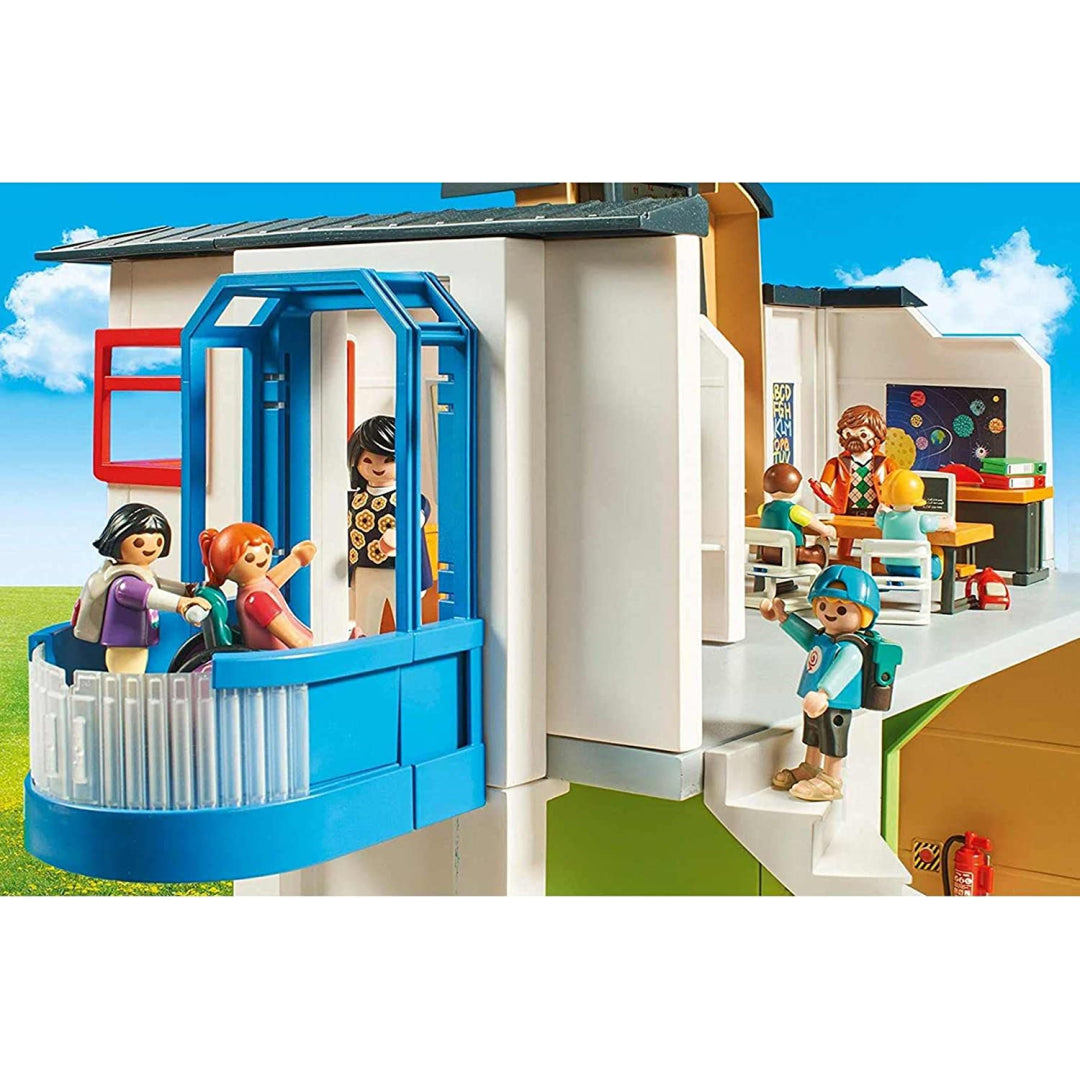 Playmobil City Life Furnished School Building with Digital Clock