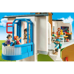 Playmobil City Life Furnished School Building with Digital Clock 9453