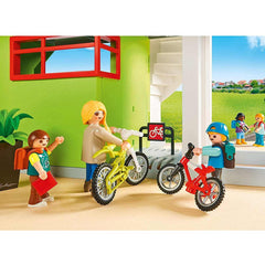 Playmobil City Life Furnished School Building with Digital Clock 9453