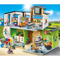 Playmobil City Life Furnished School Building with Digital Clock 9453