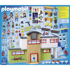 Playmobil City Life Furnished School Building with Digital Clock 9453