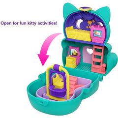 Polly Pocket Flip & Find Cat Chat Gato Compact Flip Feature & Micro Doll