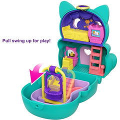 Polly Pocket Flip & Find Cat Chat Gato Compact Flip Feature & Micro Doll
