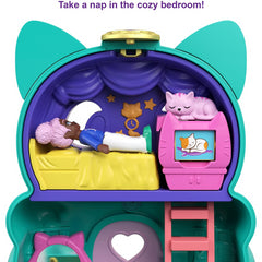 Polly Pocket Flip & Find Cat Chat Gato Compact Flip Feature & Micro Doll