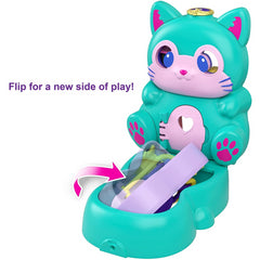 Polly Pocket Flip & Find Cat Chat Gato Compact Flip Feature & Micro Doll