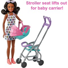 Barbie Skipper Babysitters Playset with Brunette Babysitter Doll Pram & Baby