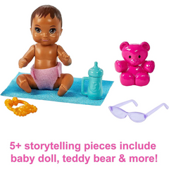 Barbie Skipper Babysitters Playset with Brunette Babysitter Doll Pram & Baby