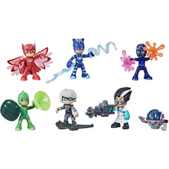 PJ Masks Hero And Villain Figure Set of 6 Figures and 17 Pieces Total