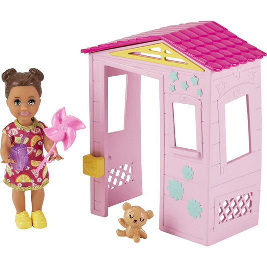 Barbie Skipper Babysitters small Pink Shed Bear Doll & Accessories
