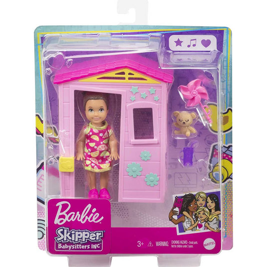 Barbie Skipper Babysitters small Pink Shed Bear Doll & Accessories