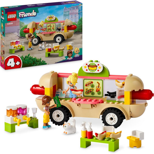 LEGO Friends 42633 Hot Dog Food Truck Toy Vehicle Set & MiniDolls - Leo & Kaya