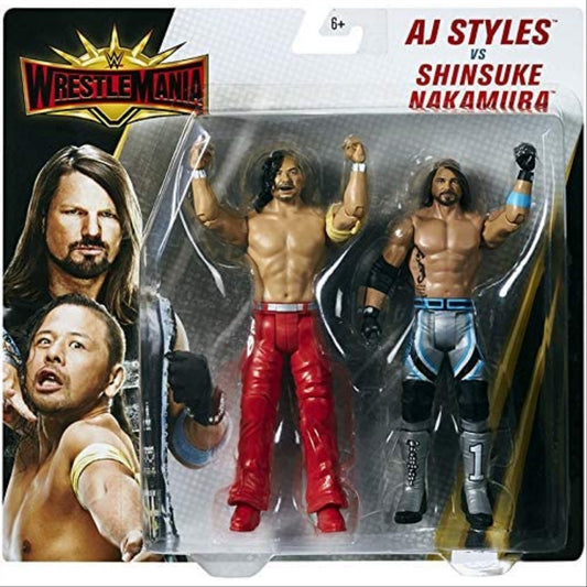 WWE Wrestlemania Battle Pack & Two 6-In Figures - Aj Styles Vs Shinsuke Nakamura