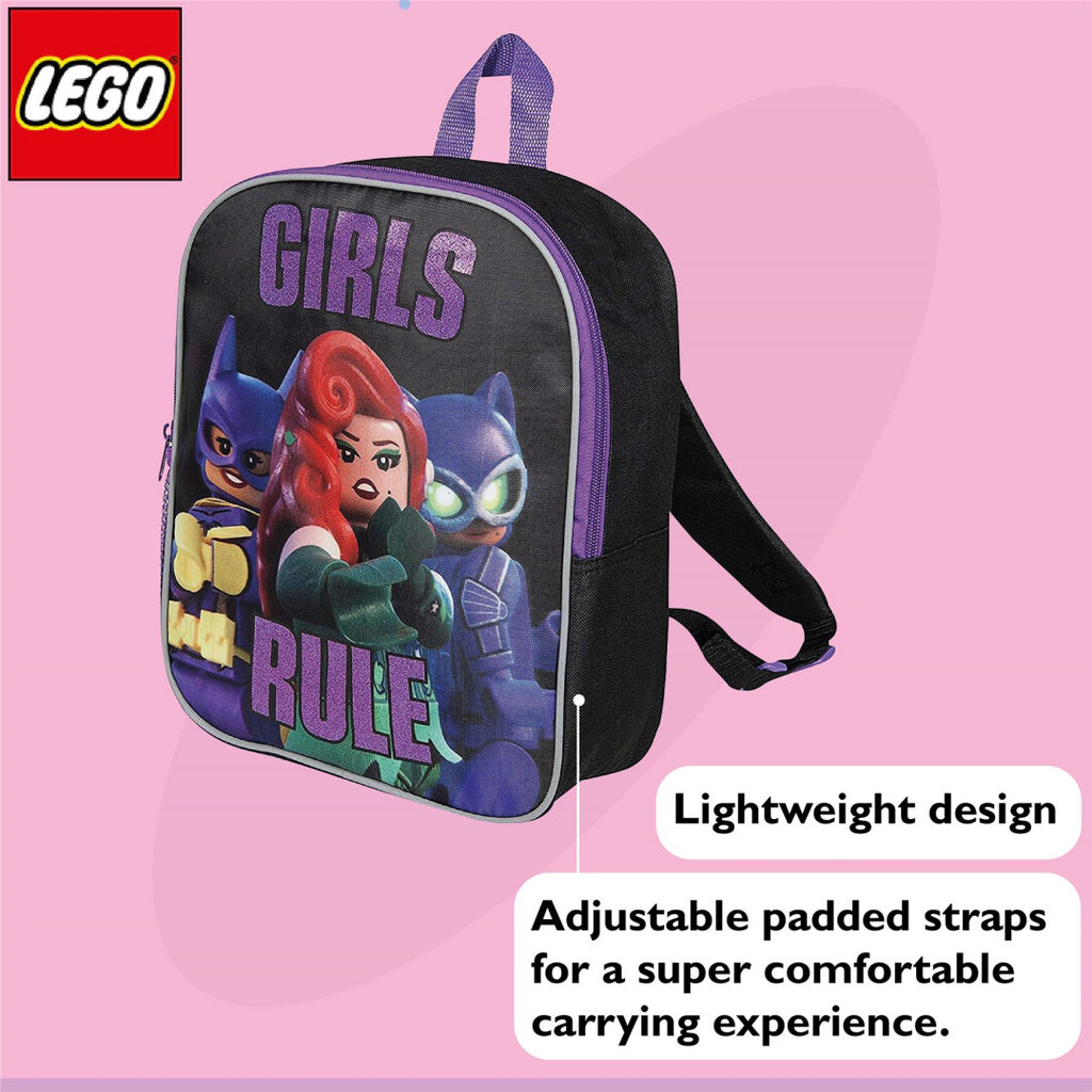 Lego Batman Backpack Girls Rule School Bag Childrens Backpack Cat Woman - Maqio