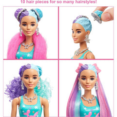 Barbie Colour Reveal Glitter! Hair Swaps Doll 25 Hairstyling & Surprises - Pink