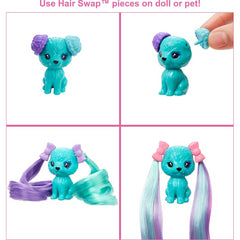 Barbie Colour Reveal Glitter! Hair Swaps Doll 25 Hairstyling & Surprises - Pink