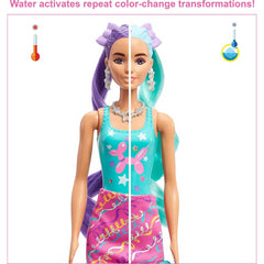 Barbie Colour Reveal Glitter! Hair Swaps Doll 25 Hairstyling & Surprises - Pink