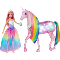 Barbie Dreamtopia Magical Lights Unicorn with Rainbow