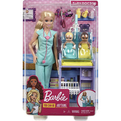 Barbie Baby Doctor Playset Blonde Doll & 2 Infant Dolls