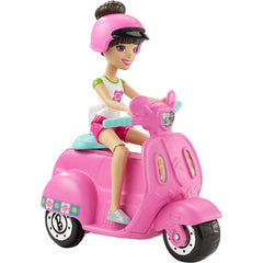 Barbie On The Go Doll With Pink Bike Scooter