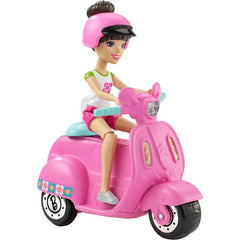 Barbie On The Go Doll With Pink Bike Scooter