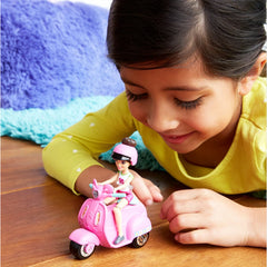 Barbie On The Go Doll With Pink Bike Scooter