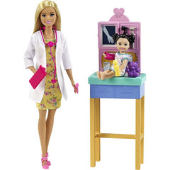 Barbie Pediatrician Playset Blonde Doll Exam Table X-Ray