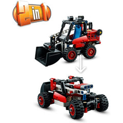 Lego Technic 2 In 1 Skid Steer Loader Excavator to Hot Rod Toy 42116