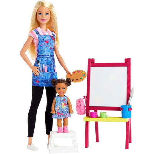 Barbie Art Teacher Doll Student Eazel