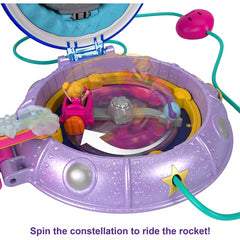 Polly Pocket Double Play Space Compact with 2 Micro Dolls & 15 Accessories