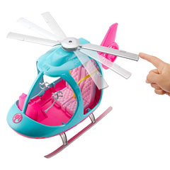 Barbie FWY29 Helicopter, Pink and Blue, with Spinning Rotor - Maqio