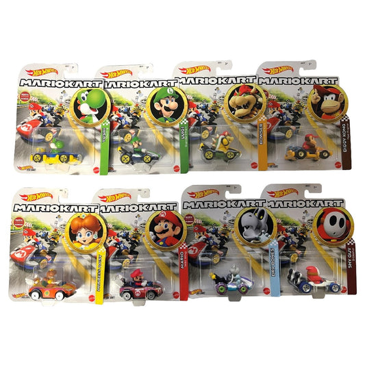 Hot Wheels Mart Kart Set of 8 Character Vehicles Play Set Version 3
