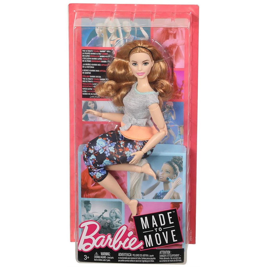 Barbie Made to Move Doll - Curvy with auburn hair - Maqio